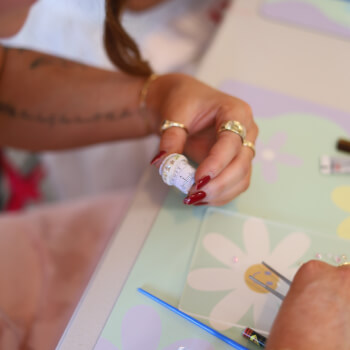 2. Place the gemstones