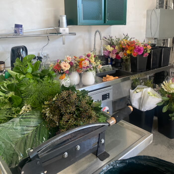 Prepping the flowers