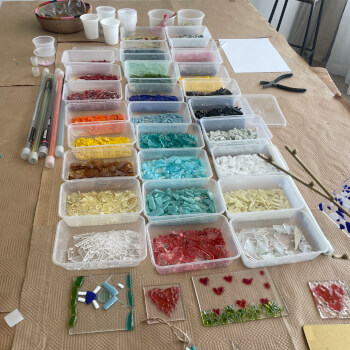 Choose your colours from a huge array of transparent and opaque glass