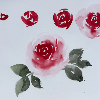 How to paint a rose