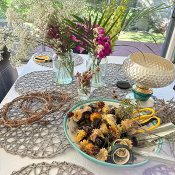 Gather your fresh or dried blooms