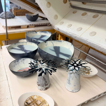 Fired again in kiln to take shape