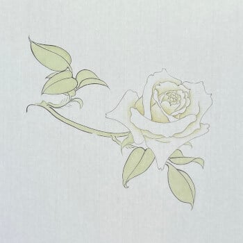 IniInitial shading of the petals and leaves