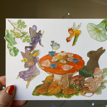 Glue all of your collage pieces together