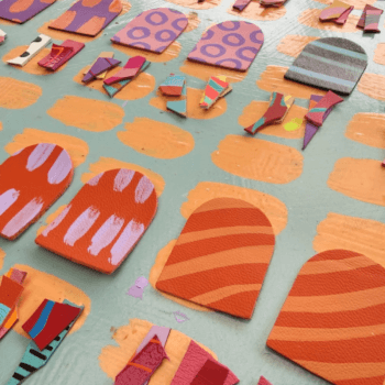 Cut leather pieces