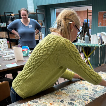 Adhering the fabric