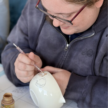 Choose a Ceramic Mug or Matcha Bowl bowl and paint it