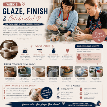 Week 5: Glazing & Finishing – Bring Your Pieces to Life