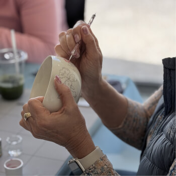 Choose a Ceramic Mug or Matcha Bowl bowl and paint it