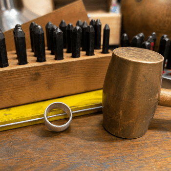Texture and stamp your ring