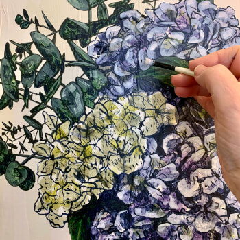 adding highlights to hydrangeas