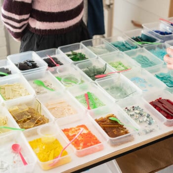 Choose your colours from a huge array of transparent and opaque glass