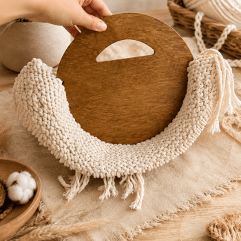 Attaching the Macramé to the Wooden Panels
