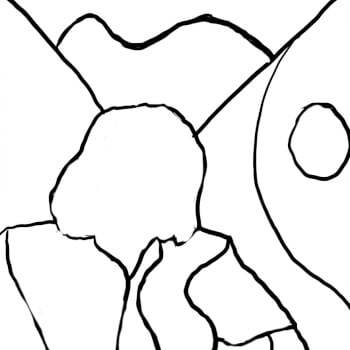 Make outlines on the canvas of the key shapes block off in your photo