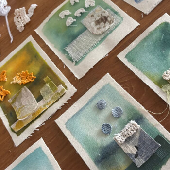 Selecting fabrics to create the design