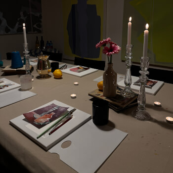 Still Life Painting class set up 