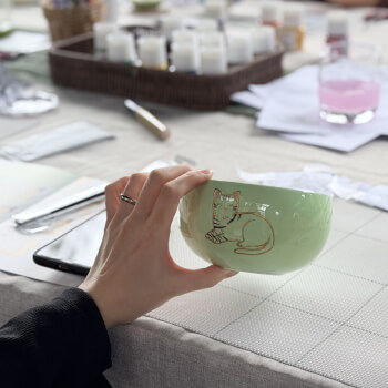 Choose a Ceramic Mug or Matcha Bowl bowl and paint it
