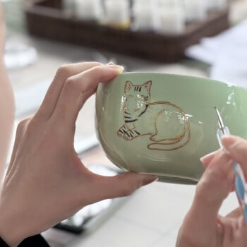 Choose a Ceramic Mug or Matcha Bowl bowl and paint it
