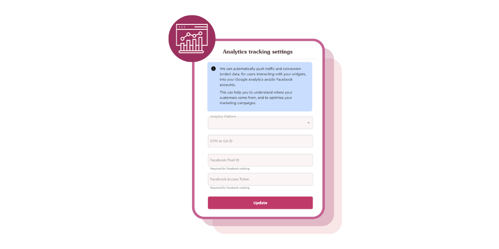 Booking system integrated with GA, GTM, Facebook Pixel