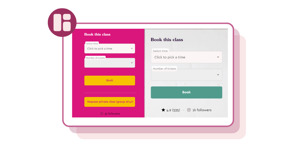 Bookings widget for my website