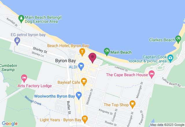Byron Stand Up Paddleboarding Class location