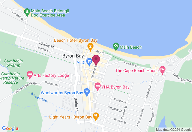 Half Day Byron Learn to Surf Class location