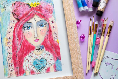 whimsical mixed media art