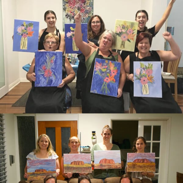 Photo from a Bubbles and Brushes workshop
