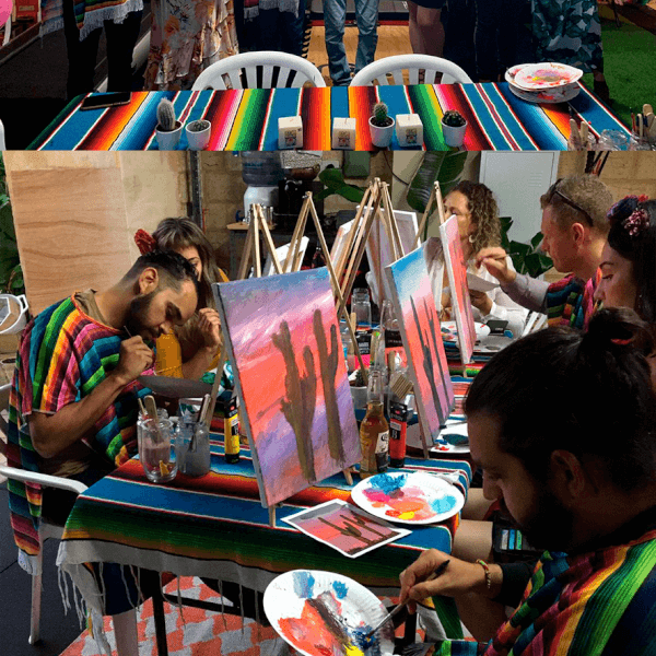 Photo from a Bubbles and Brushes workshop