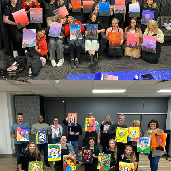 Photo from a Bubbles and Brushes workshop