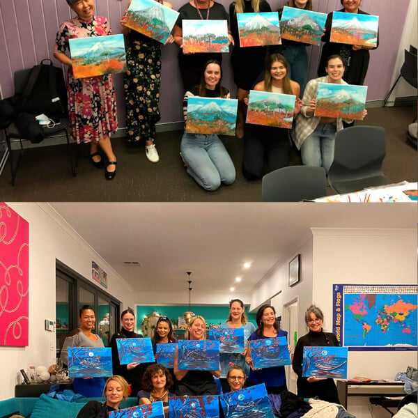 Photo from a Bubbles and Brushes workshop