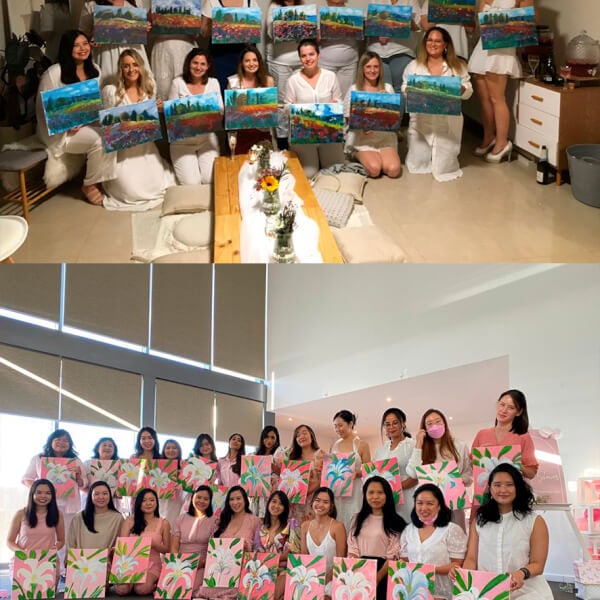 Photo from a Bubbles and Brushes workshop