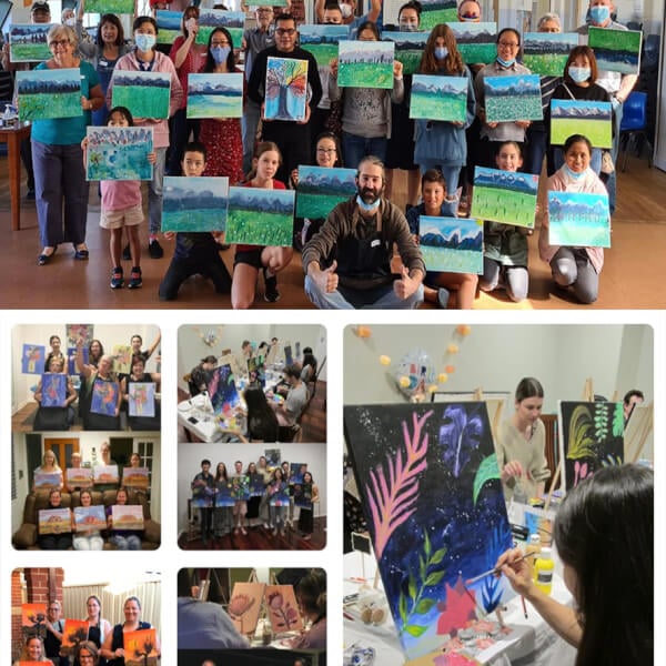 Photo from a Bubbles and Brushes workshop