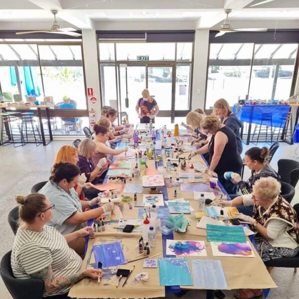 Fluid Art class by Eat Love Paint