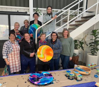 Fluid Art class by Eat Love Paint