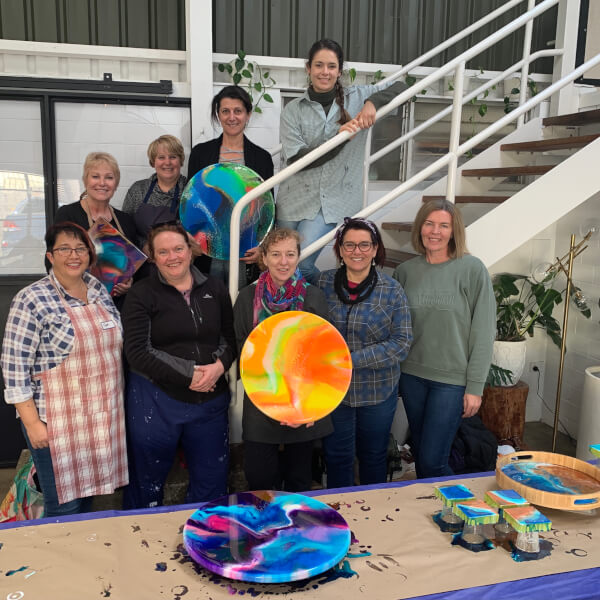 Fluid Art class by Eat Love Paint