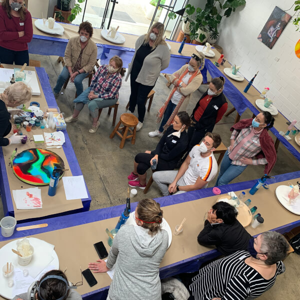 Fluid Art class by Eat Love Paint