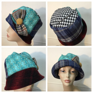 Wool mix hat with slant brim