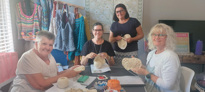 Textiles class by Helen Gibson