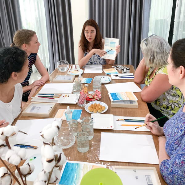Photo from a Kerrilyn Cheah Watercolor workshop
