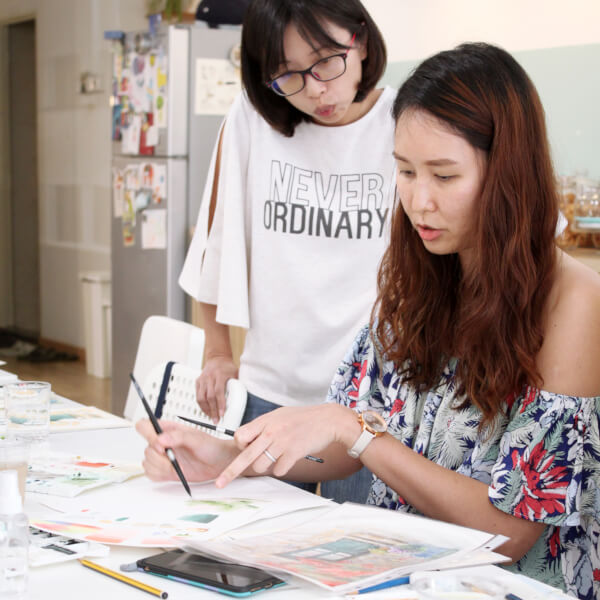 Photo from a Kerrilyn Cheah Watercolor workshop