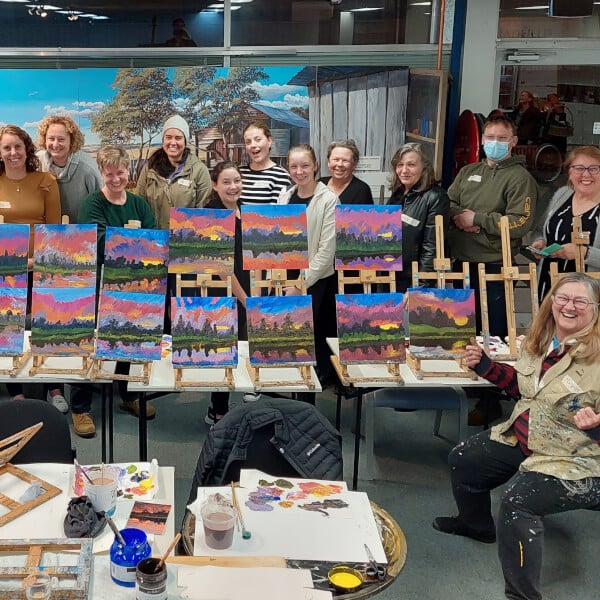 Painting class by Margaret Hadfield