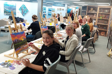 Painting class by Margaret Hadfield