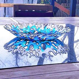 Fused Glass Coral Bowl