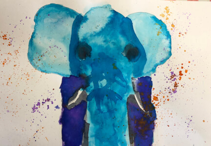 Watercolour Elephant - Age 9