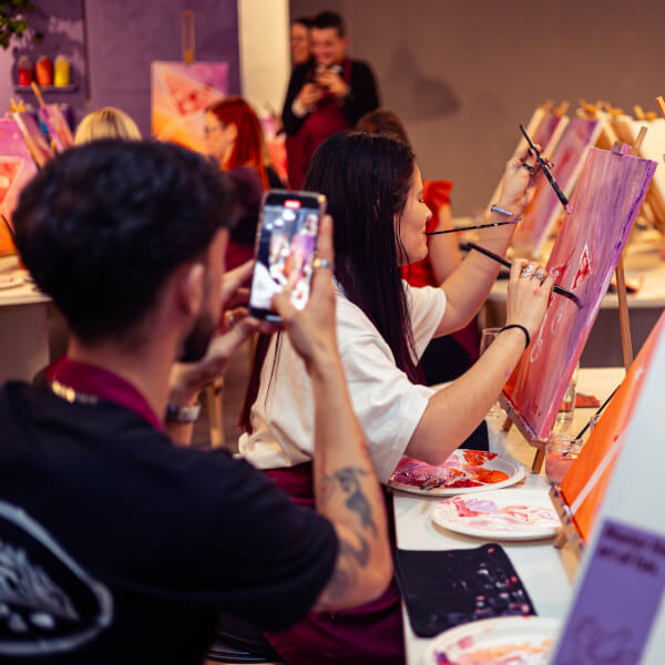 Photo from a Pinot and Picasso Parramatta workshop