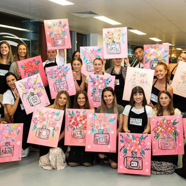 Photo from a Pinot and Picasso Parramatta workshop