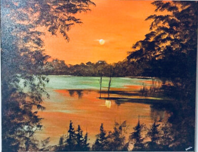 Sunset storm in acrylics