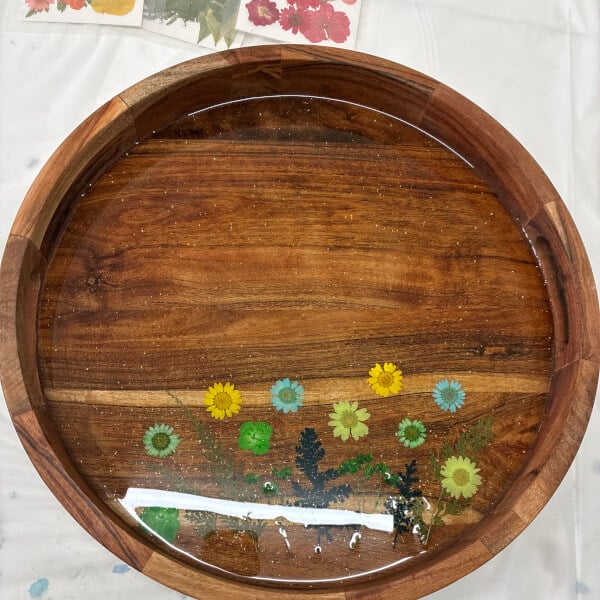 Flower Resin Art Cheeseboard Workshop review by Gail Story - Sydney