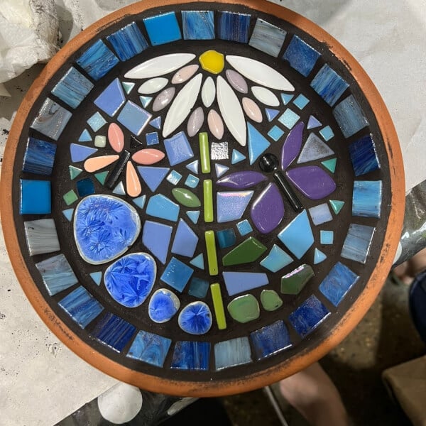 Mosaic Bee Bath Workshop review by Mylair Croxford - Brisbane